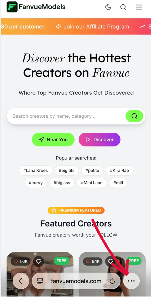 Step 1: Tap the three dots menu in Safari