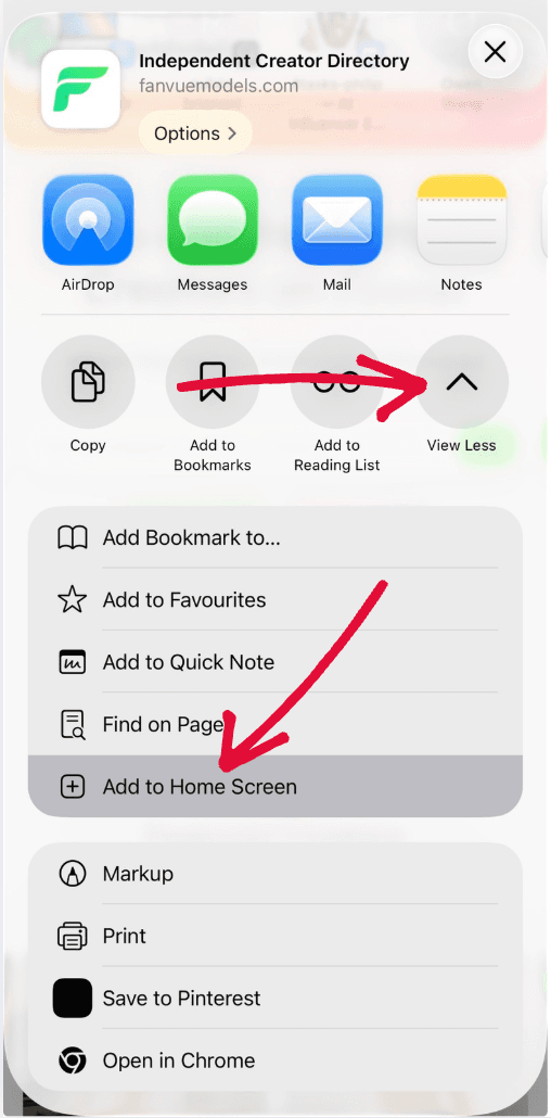 Step 3: Tap Add to Home Screen