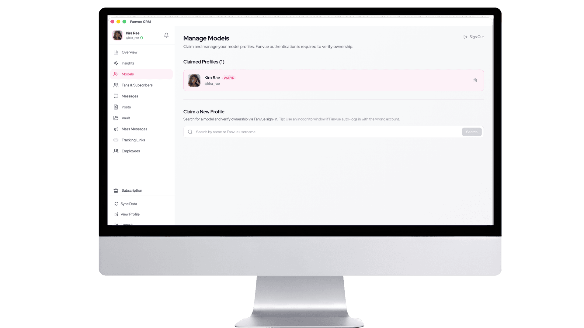 Claim your model profile