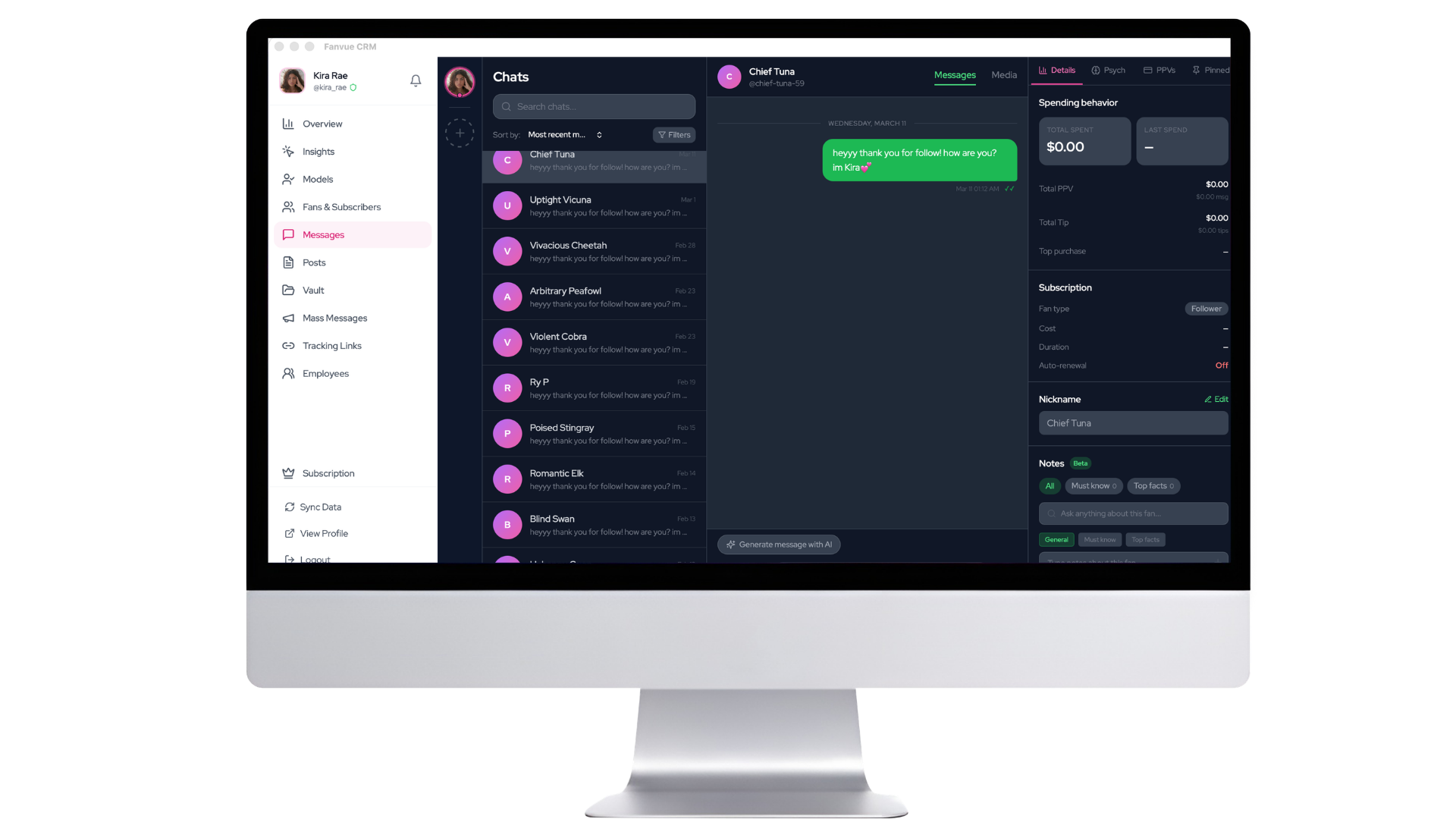CRM Chat Interface