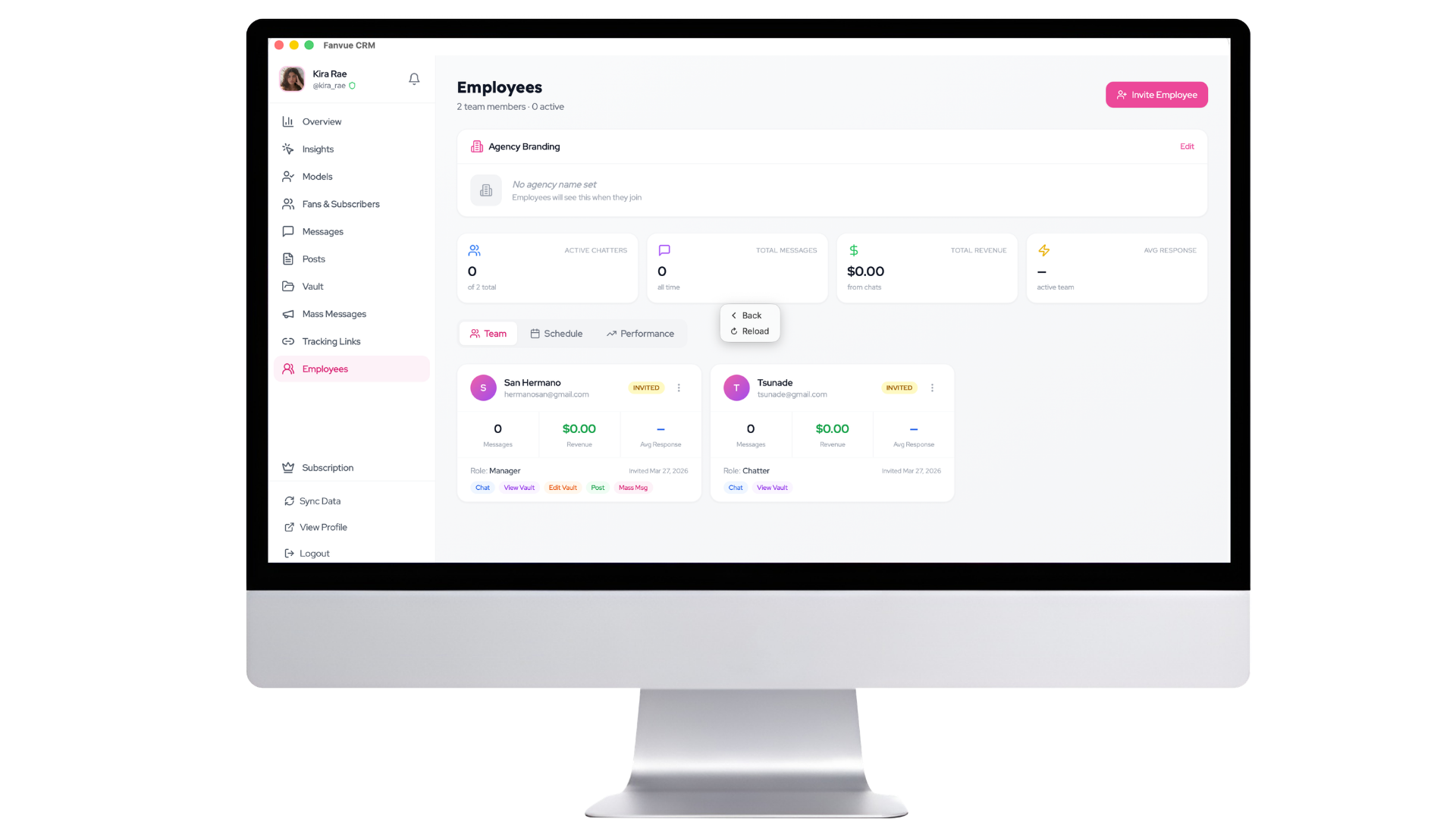 CRM advanced team management dashboard