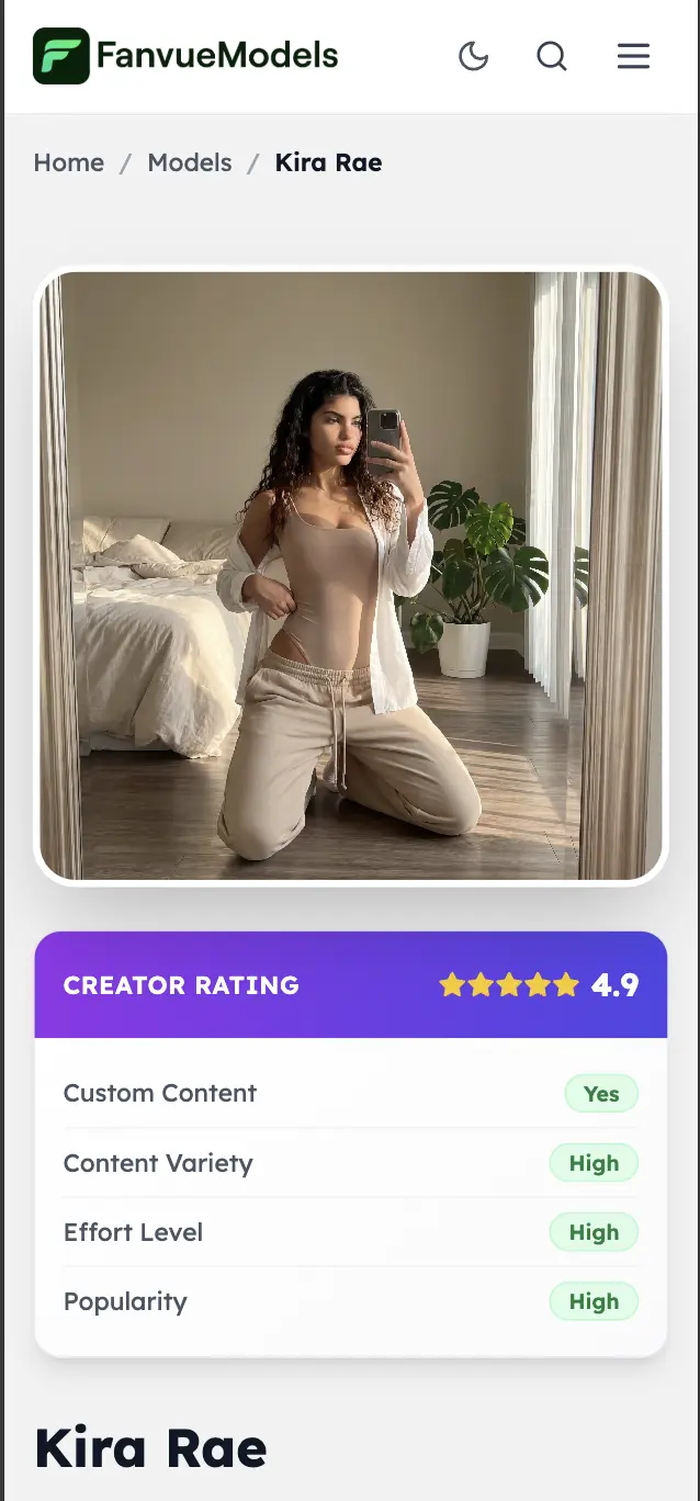 Promoted creator profile example